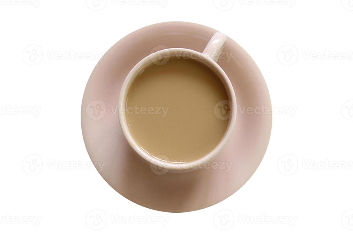 3965 Pink cup with coffee milk isolated on a transparent background photo