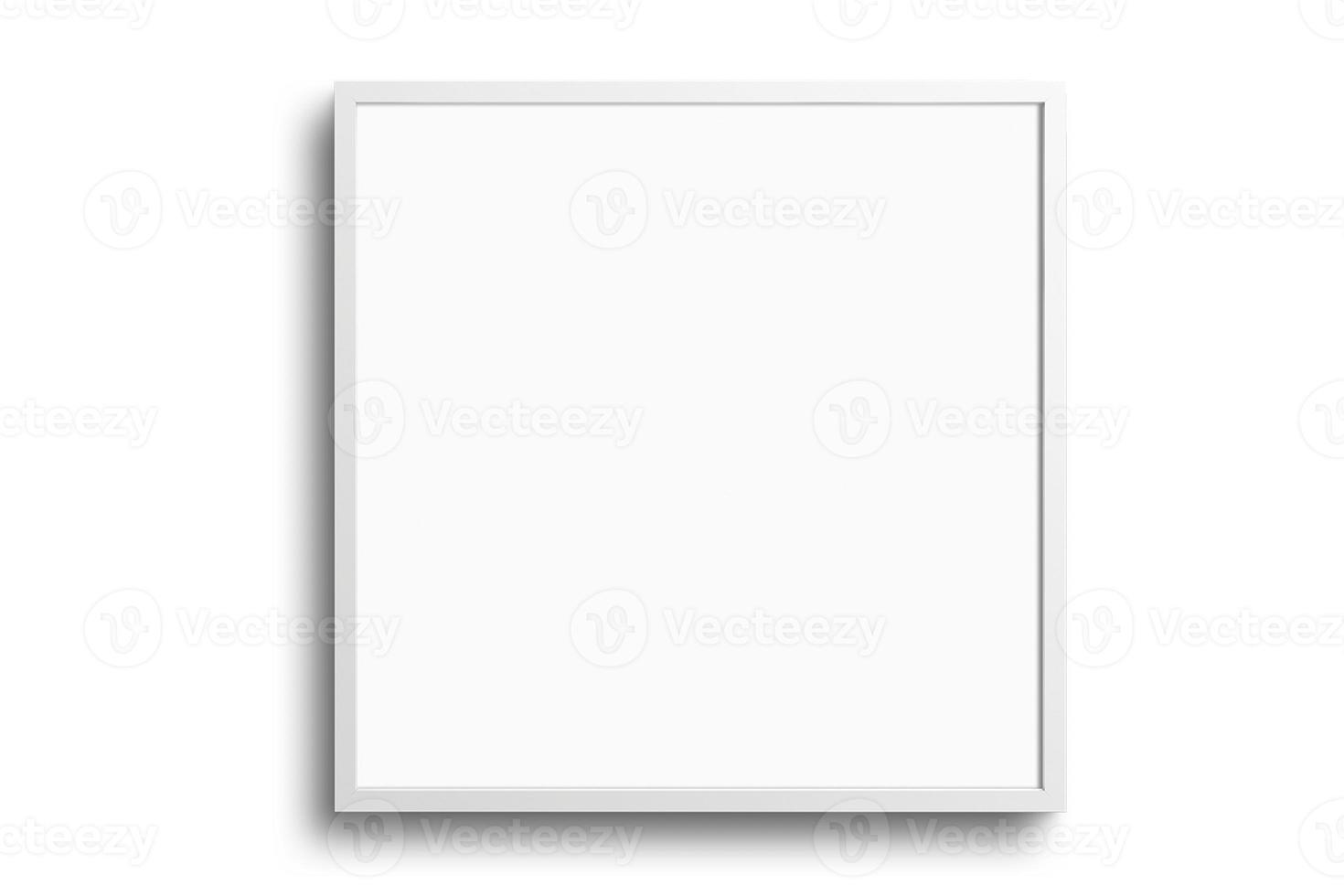 132 White square picture frame mockup isolated on a transparent background photo