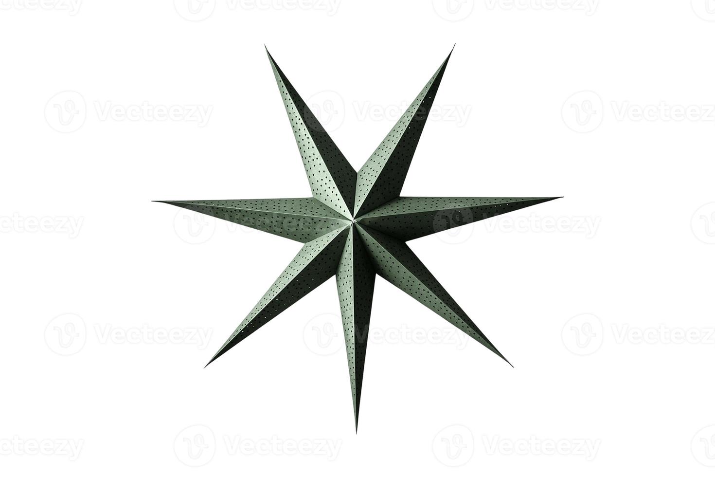 1037 Green star isolated on a transparent background photo