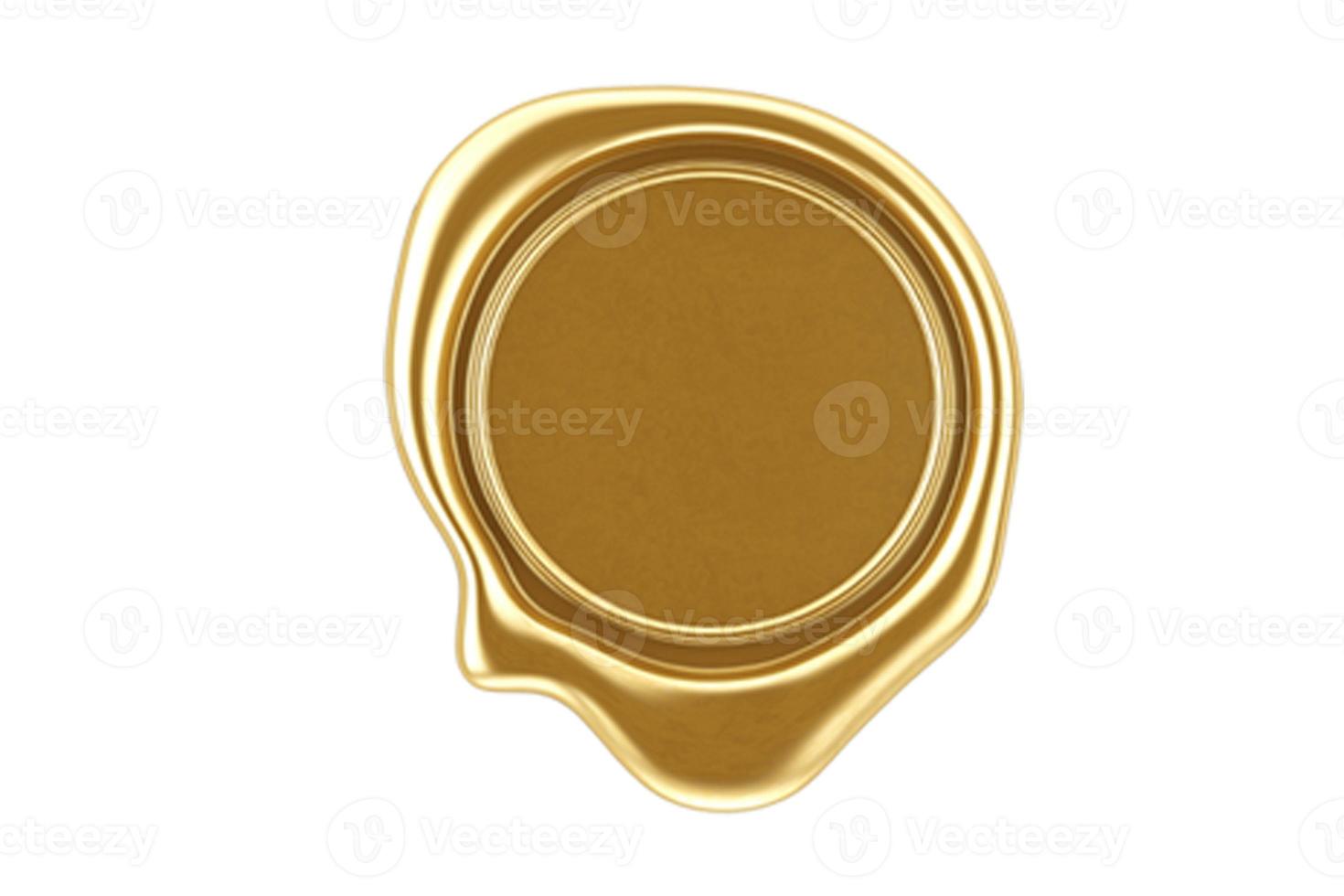 959 Golden wax seal isolated on a transparent background photo