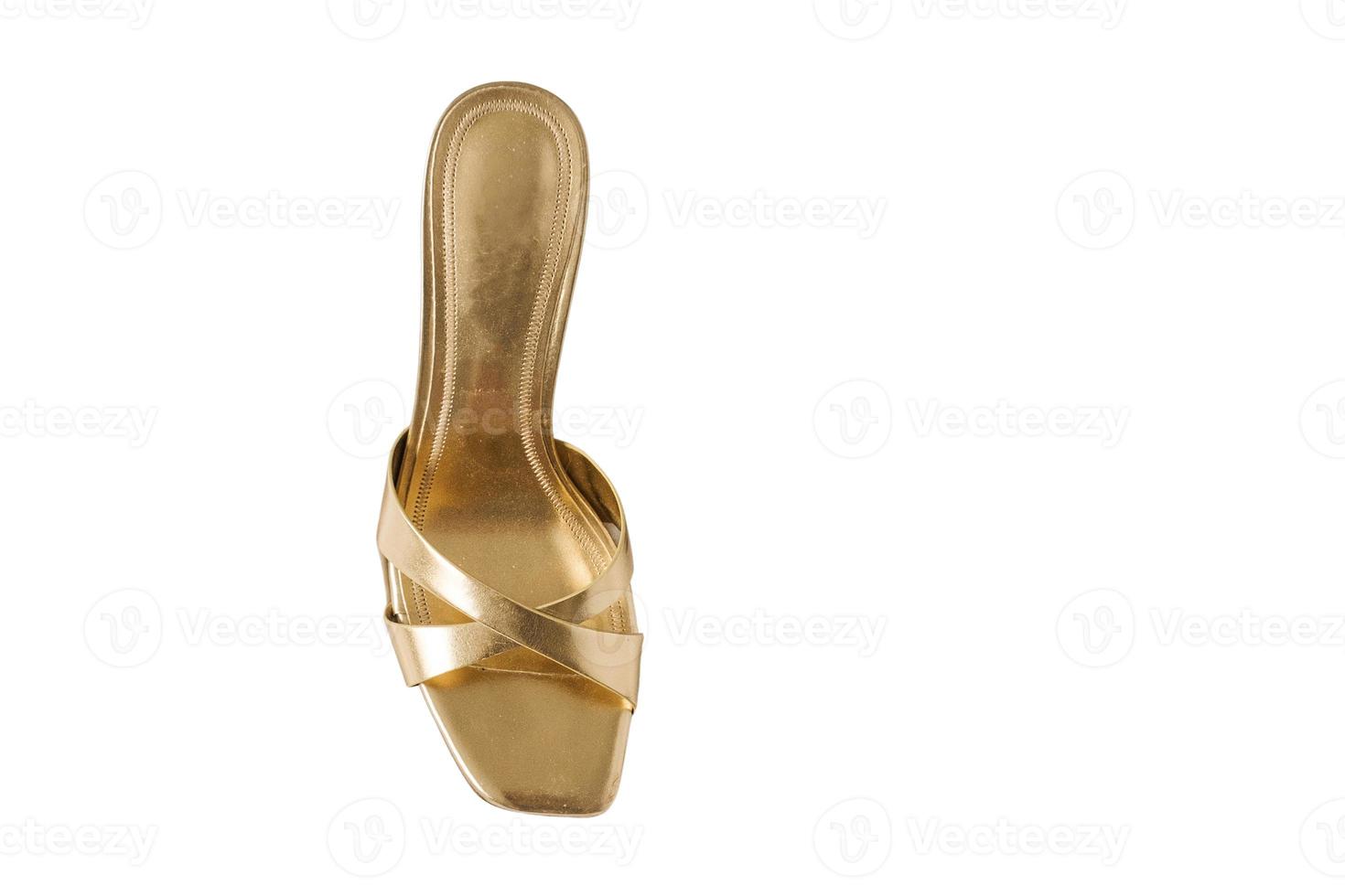 1815 Golden high sandals isolated on a transparent background photo