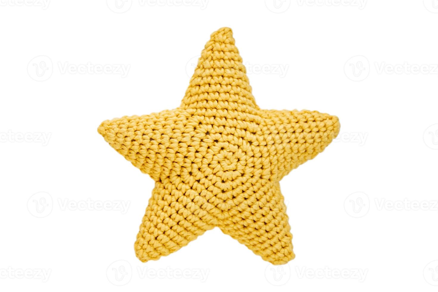 4212 Yellow star cushion isolated on a transparent background photo