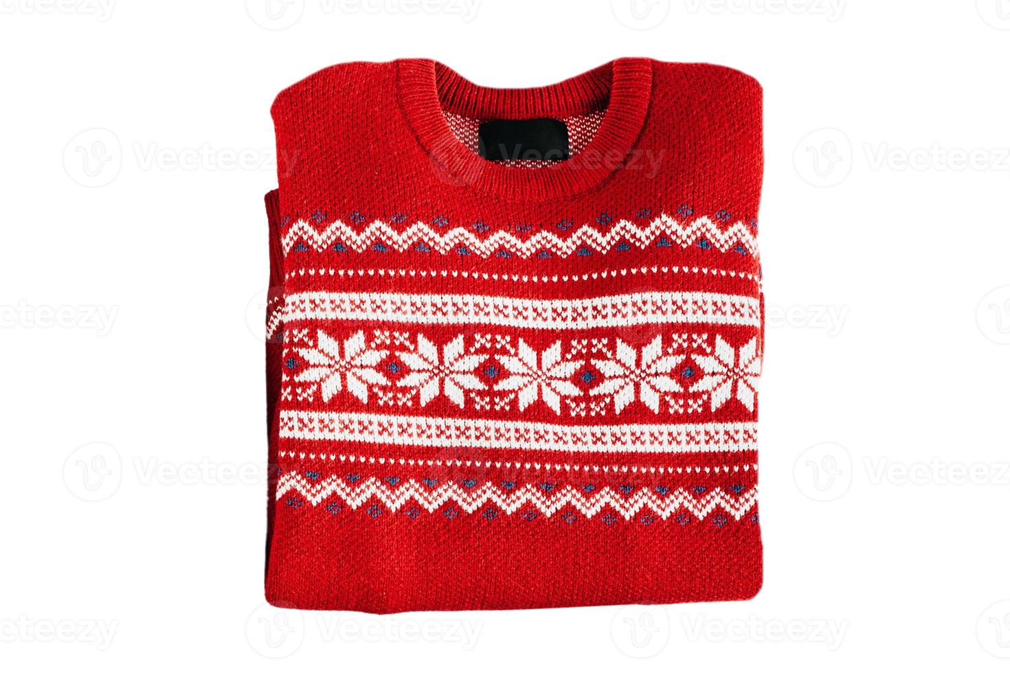 756 Red christmas sweater isolated on a transparent background photo