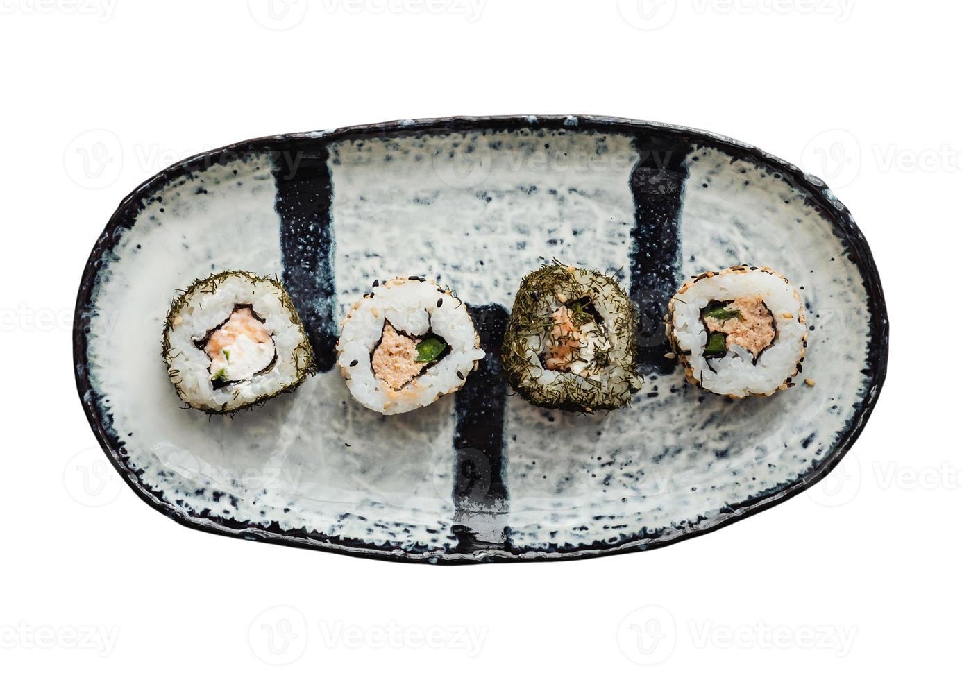 2753 Plate with sushi isolated on a transparent background photo