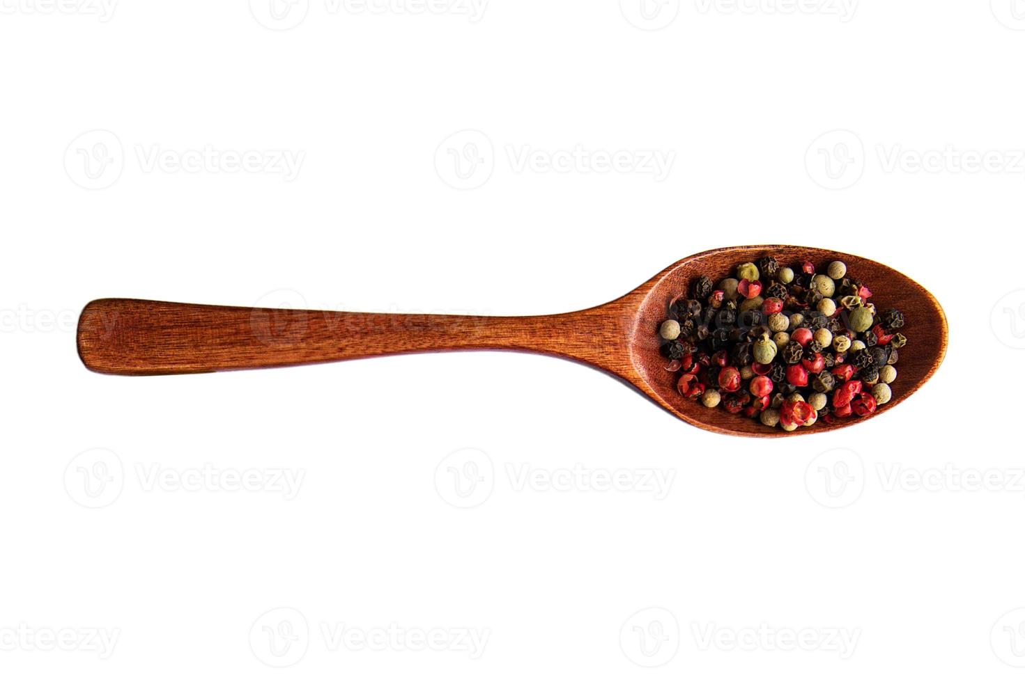 3581 Wooden spoon with pepper isolated on a transparent background photo