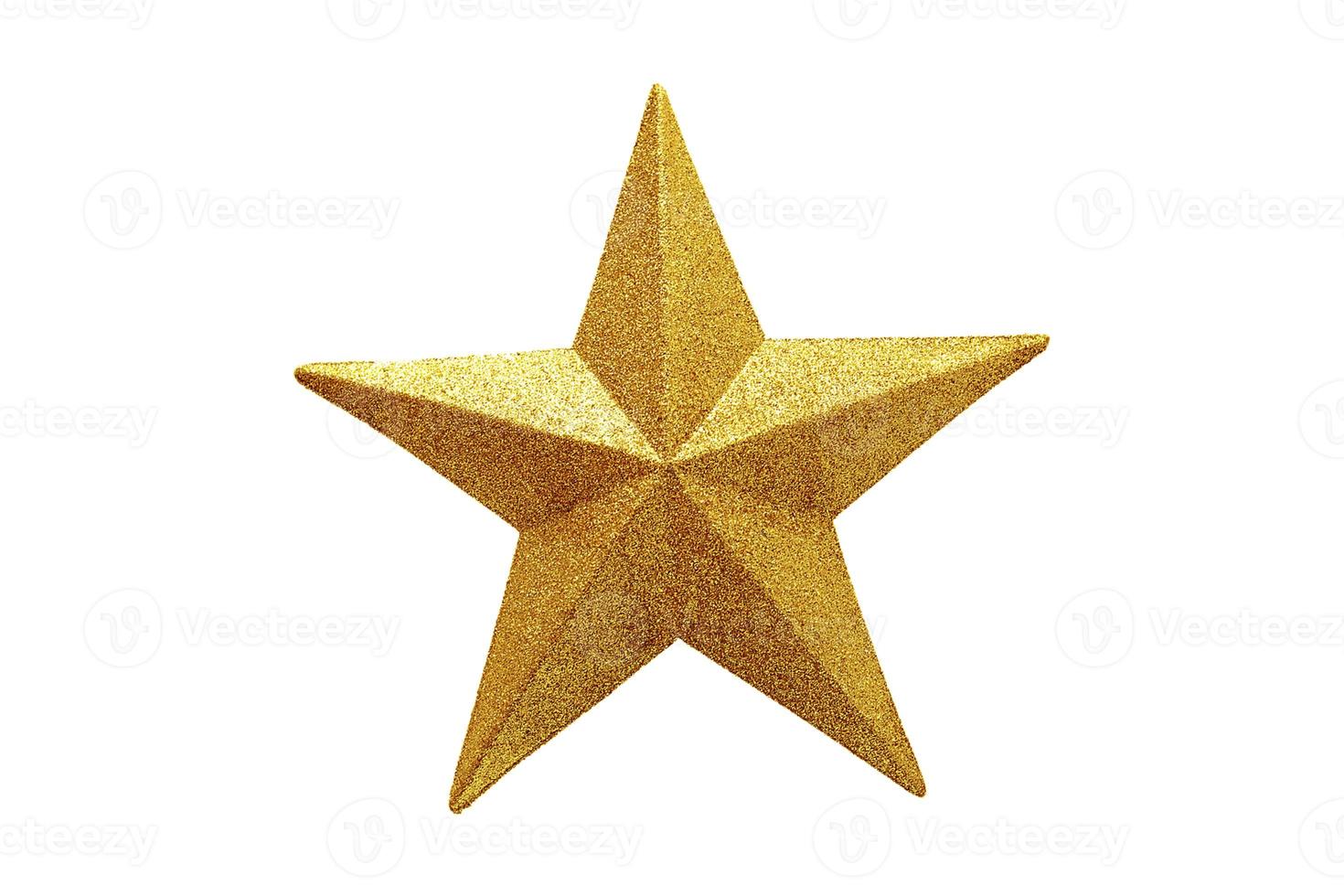 4655 Golden christmas star decor isolated on a transparent background photo