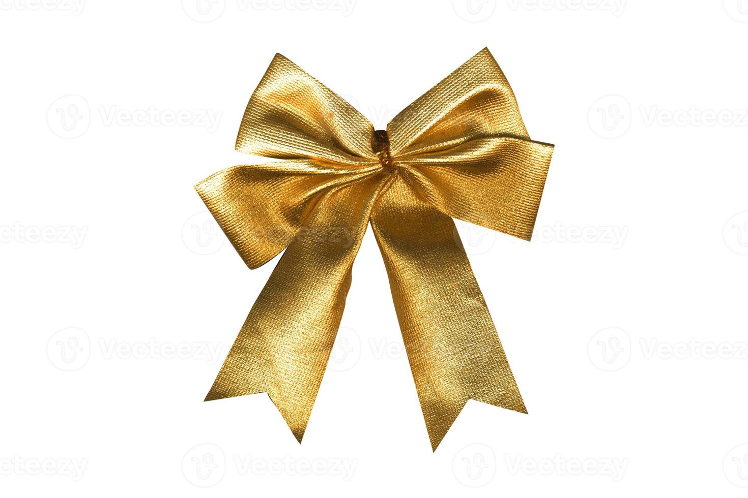 4654 Golden christmas bow isolated on a transparent background photo