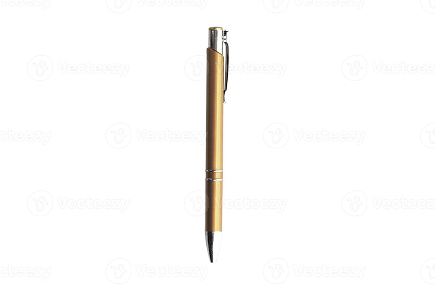 4838 Golden ballpoint pen isolated on a transparent background photo