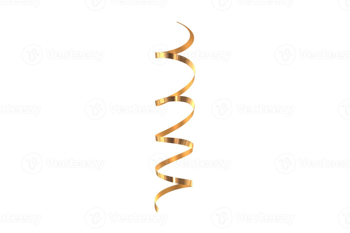4935 Golden ribbon decoration party isolated on a transparent background photo