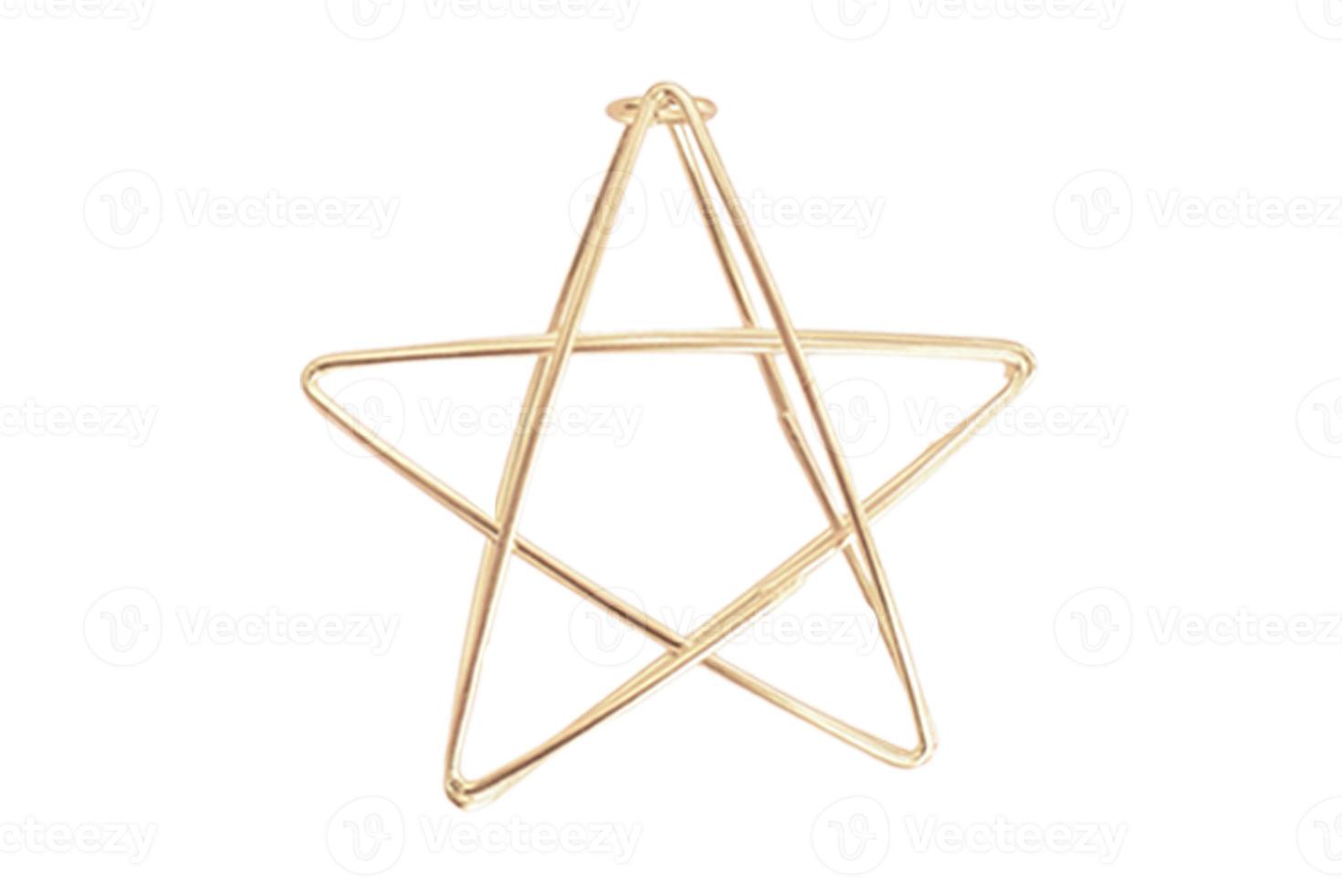 4927 Golden christmas star decoration isolated on a transparent background photo