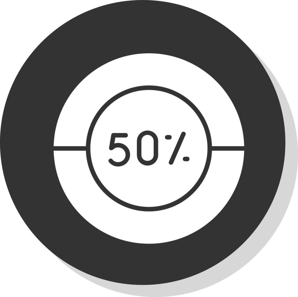 Half Pie Chart Vector Icon Design