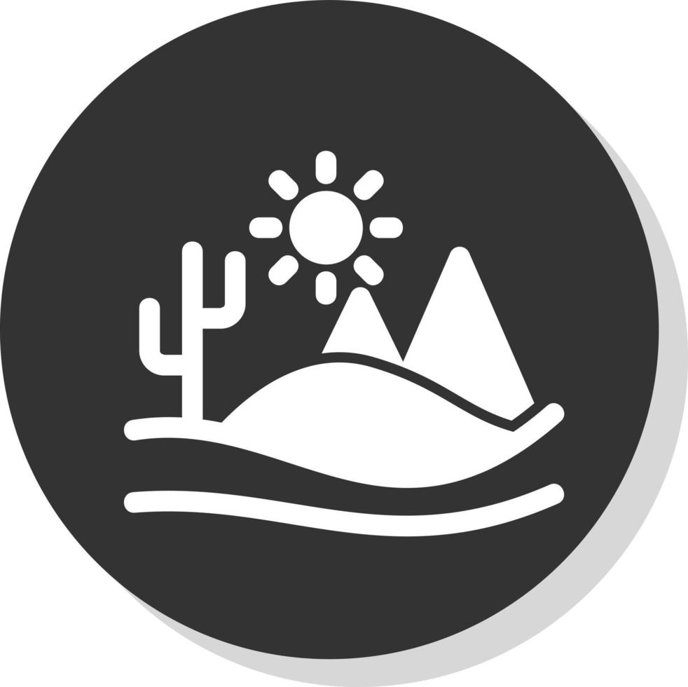 Desert Landscape Vector Icon Design