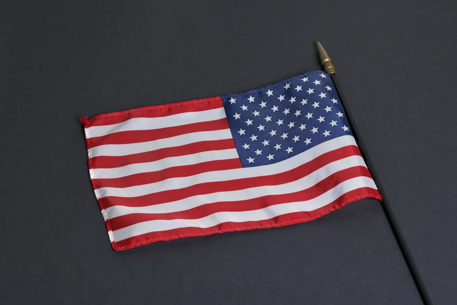 American flag isolated on black background photo