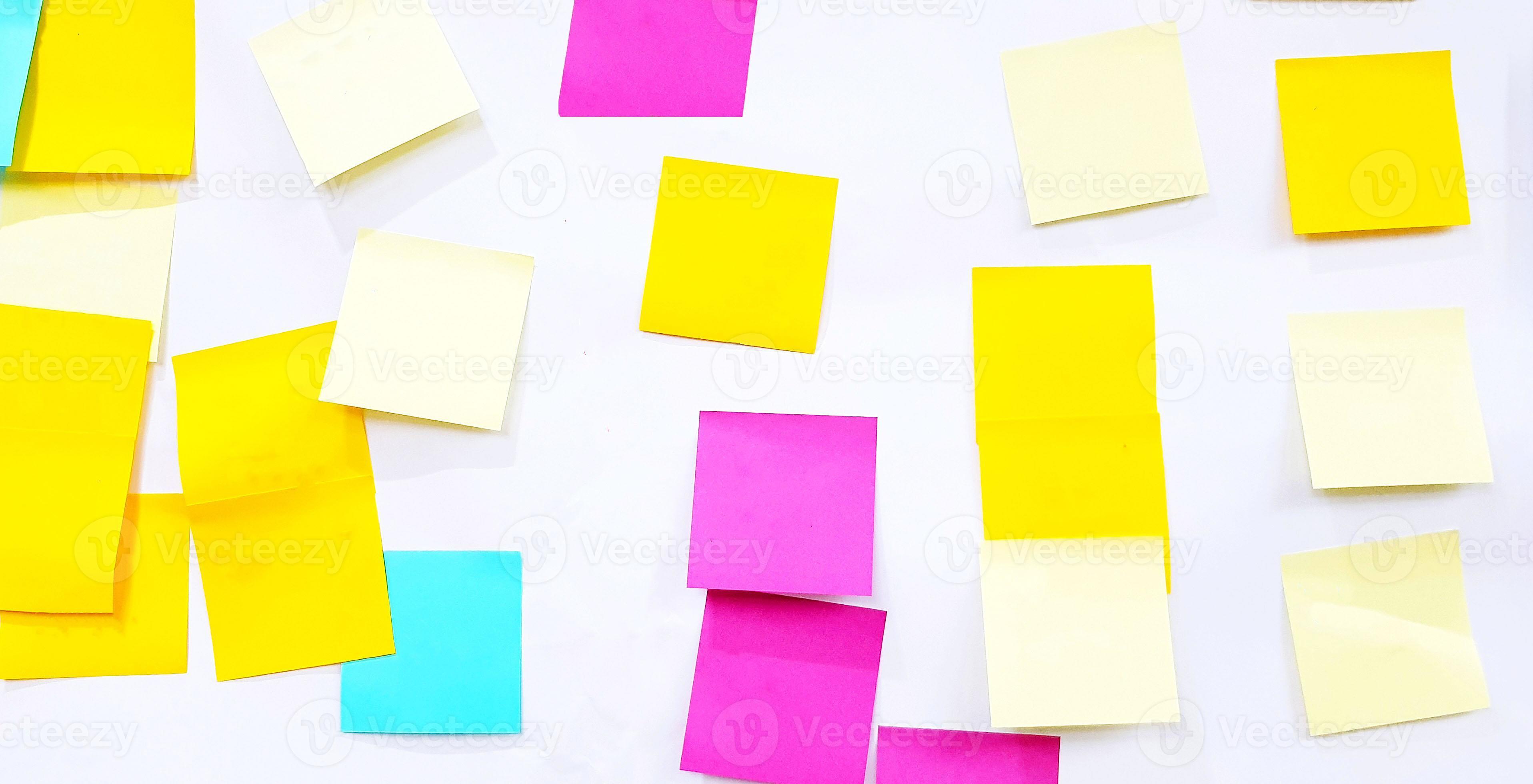 Colorful or multicolor post it isolated on white background. Group of