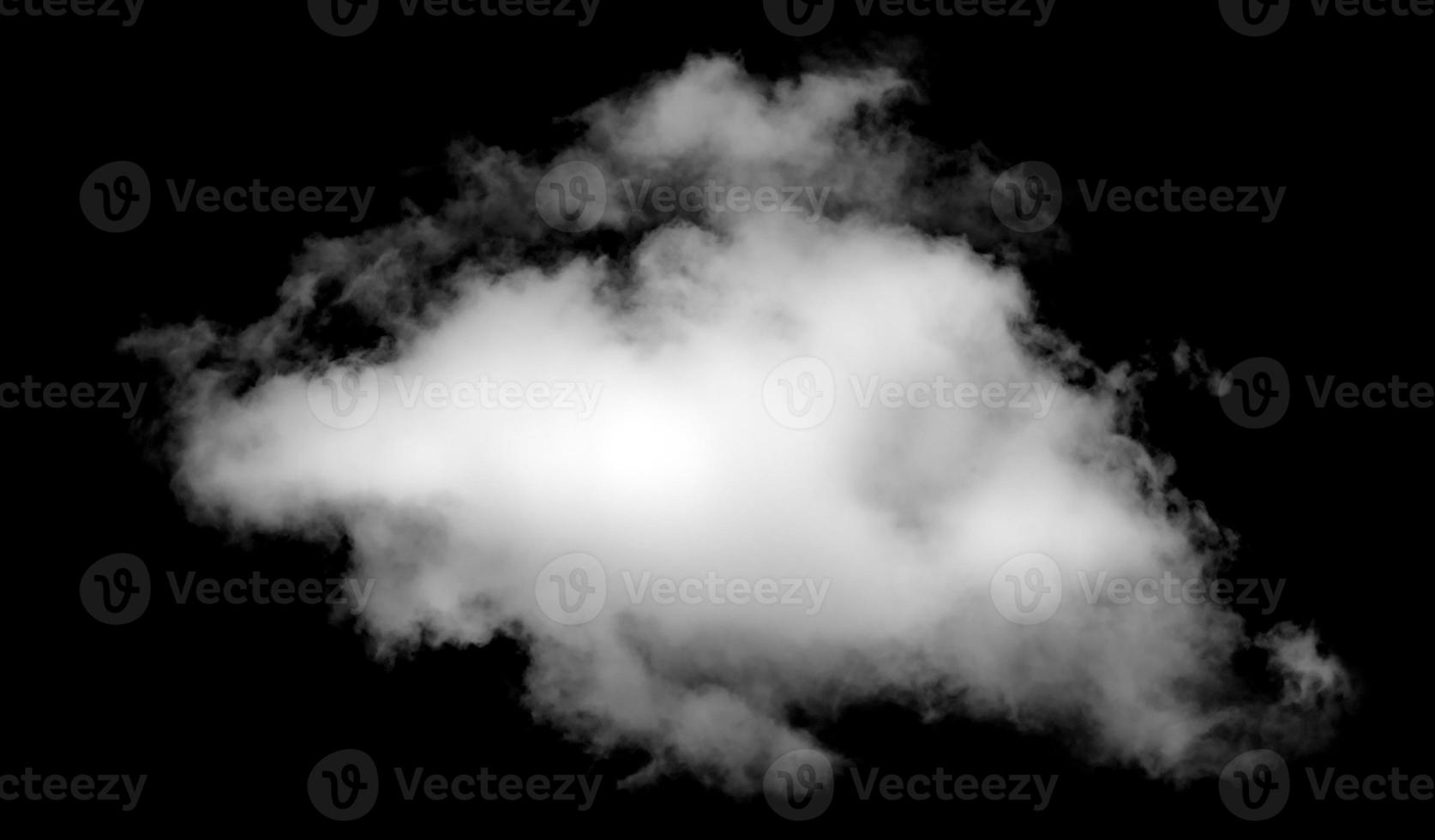 White cloud isolated on black background,Textured smoke,brush effect photo