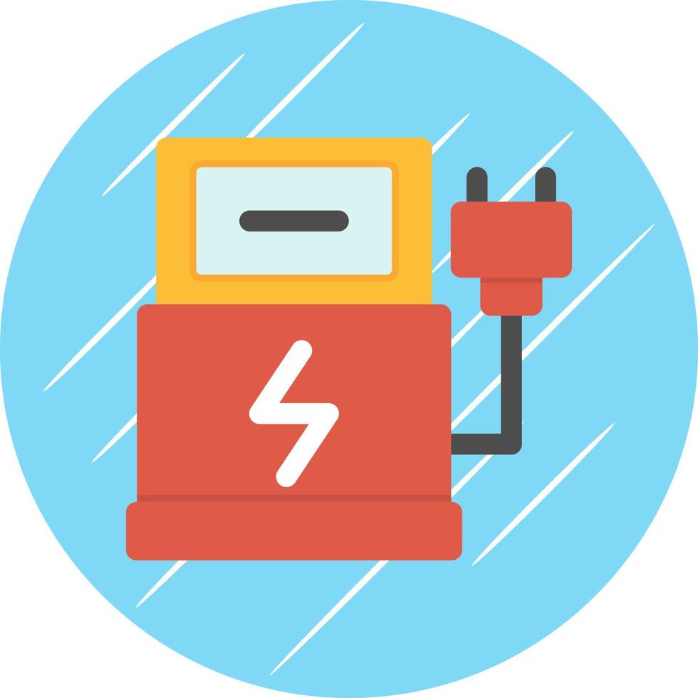 Electric Car Station Vector Icon Design
