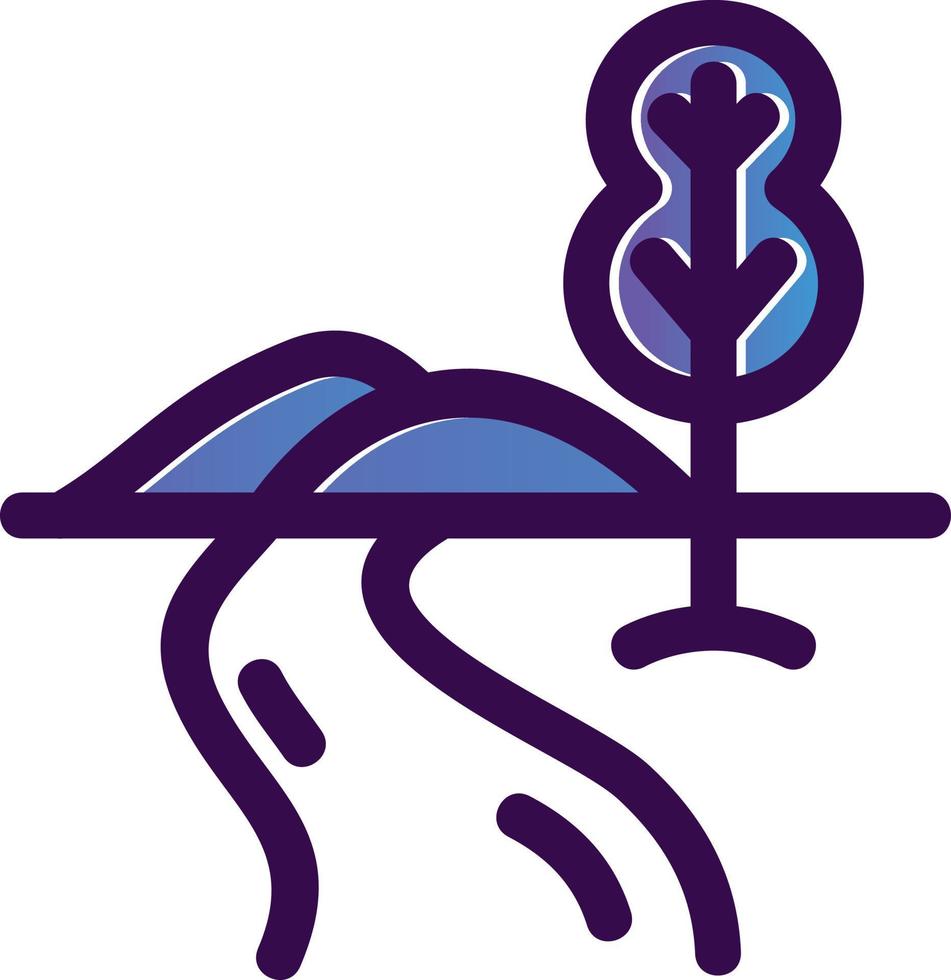 River Landscape Vector Icon Design