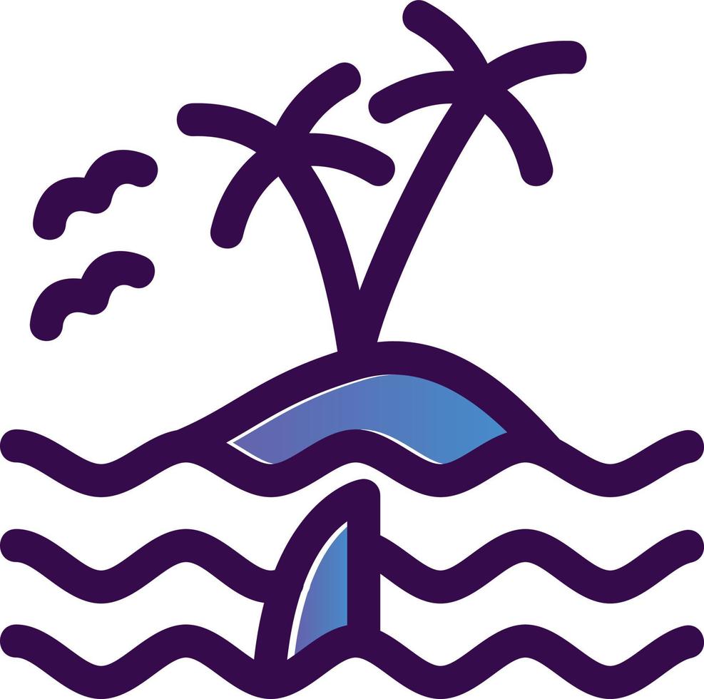 Island Landscape Vector Icon Design