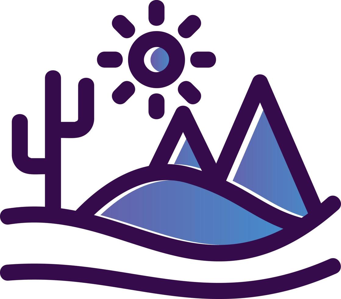 Desert Landscape Vector Icon Design