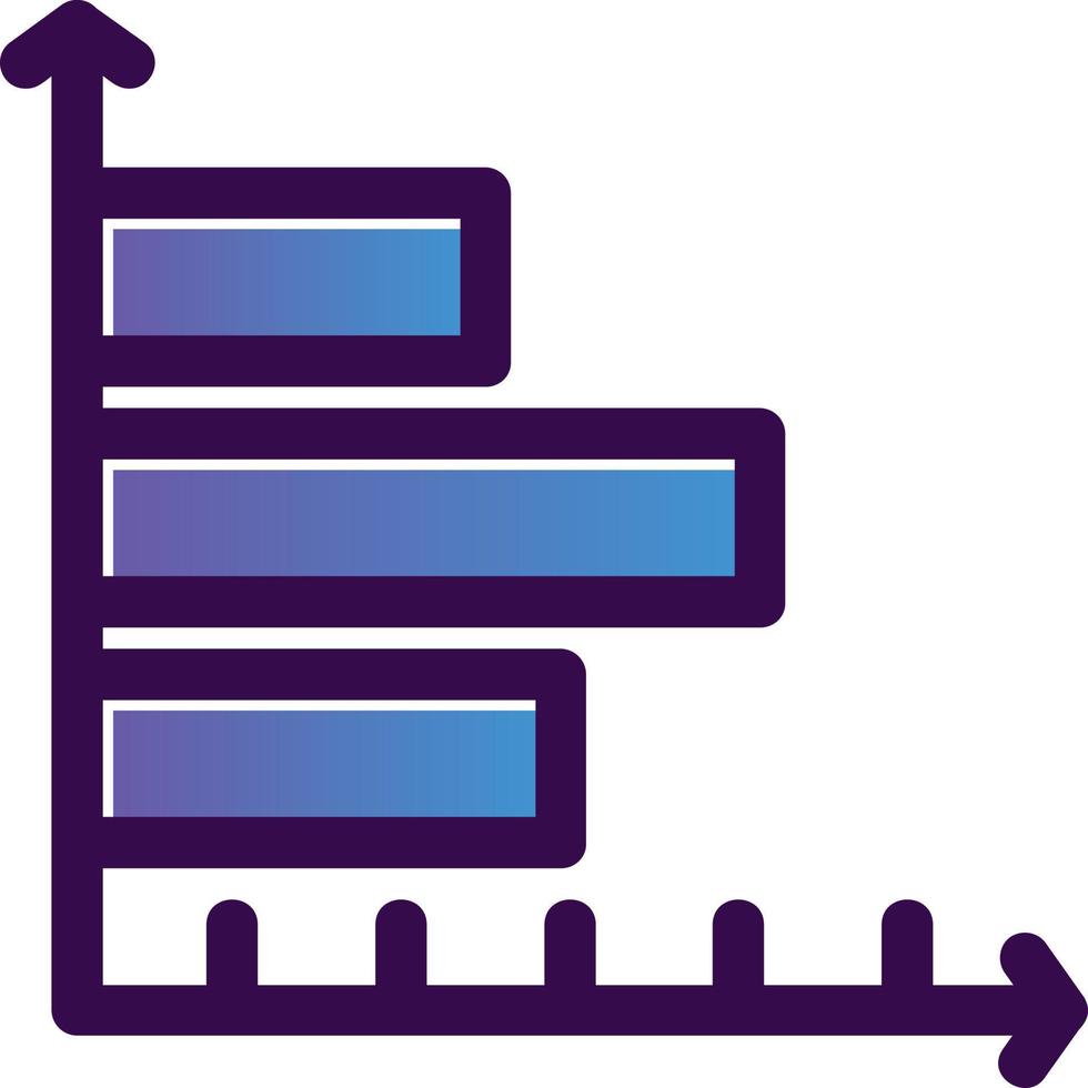 Horizontal Bar Chart Vector Icon Design