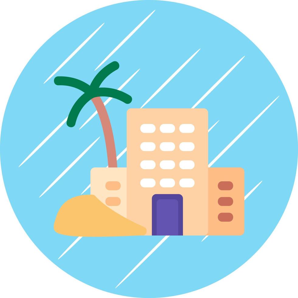 Desert Hotel Vector Icon Design