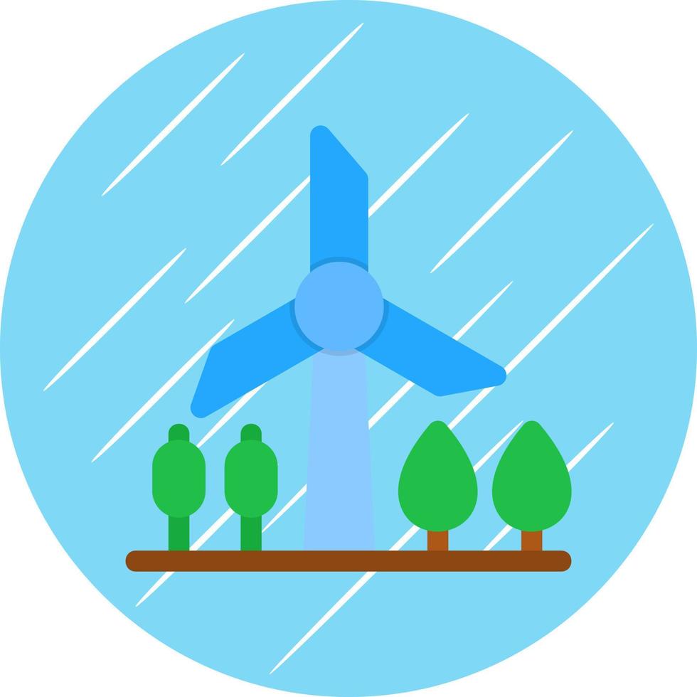 Windmill Landscape Vector Icon Design