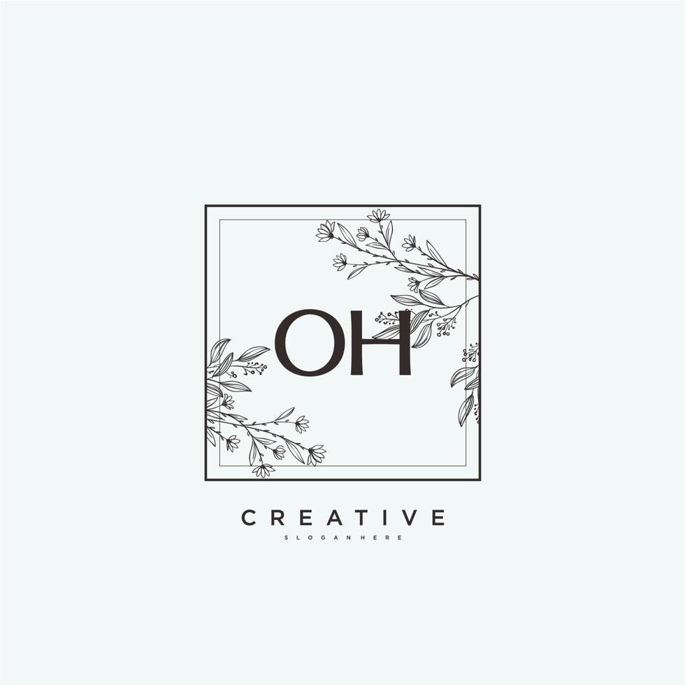 OH Beauty vector initial logo art, handwriting logo of initial signature, wedding, fashion, jewerly, boutique, floral and botanical with creative template for any company or business.