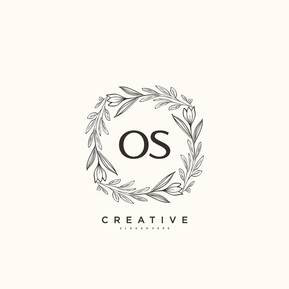 OS Beauty vector initial logo art, handwriting logo of initial signature, wedding, fashion, jewerly, boutique, floral and botanical with creative template for any company or business.