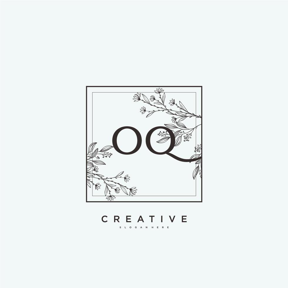 OQ Beauty vector initial logo art, handwriting logo of initial signature, wedding, fashion, jewerly, boutique, floral and botanical with creative template for any company or business.