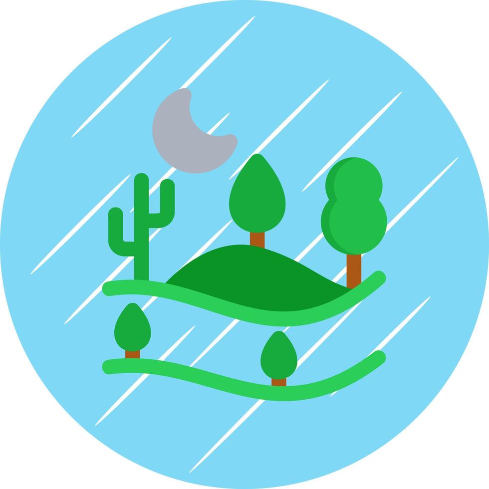 Moon Landscape Vector Icon Design