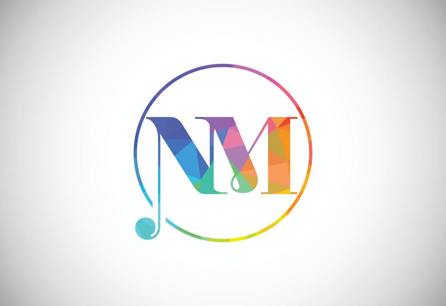 Initial Letter N M Low Poly Logo Design Vector Template. Graphic Alphabet Symbol For Corporate Business Identity