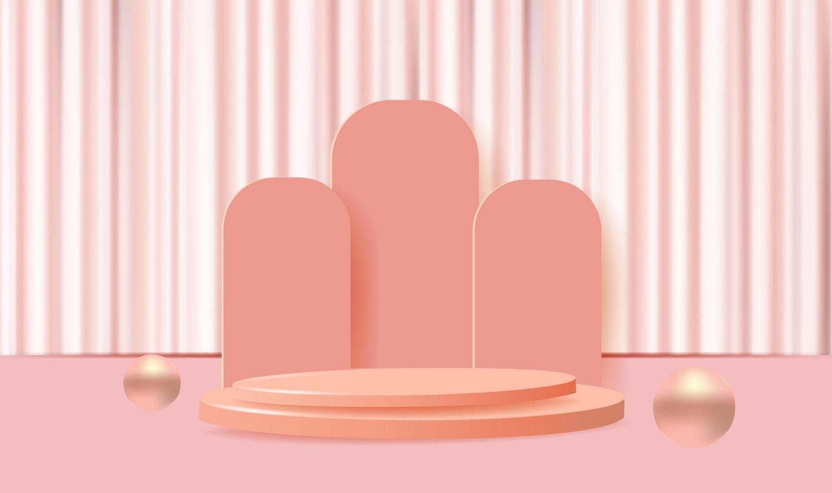 3d background products display podium scene with geometric platform vector