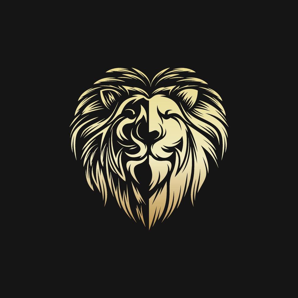 lion head logo design vector template