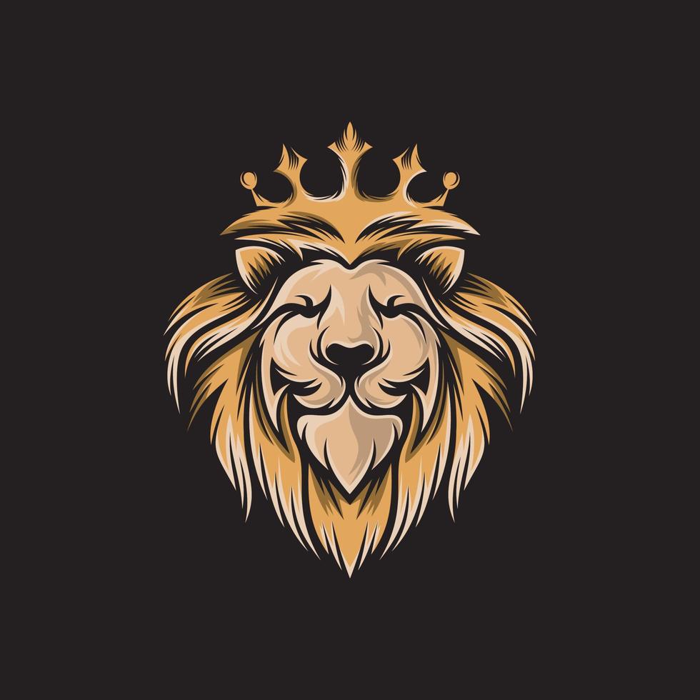 lion head logo design vector template