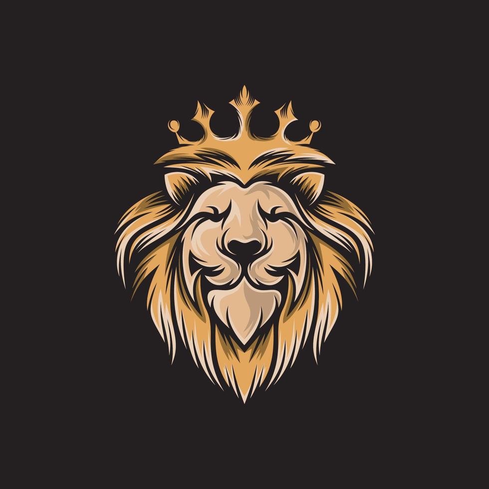 lion head logo design vector template