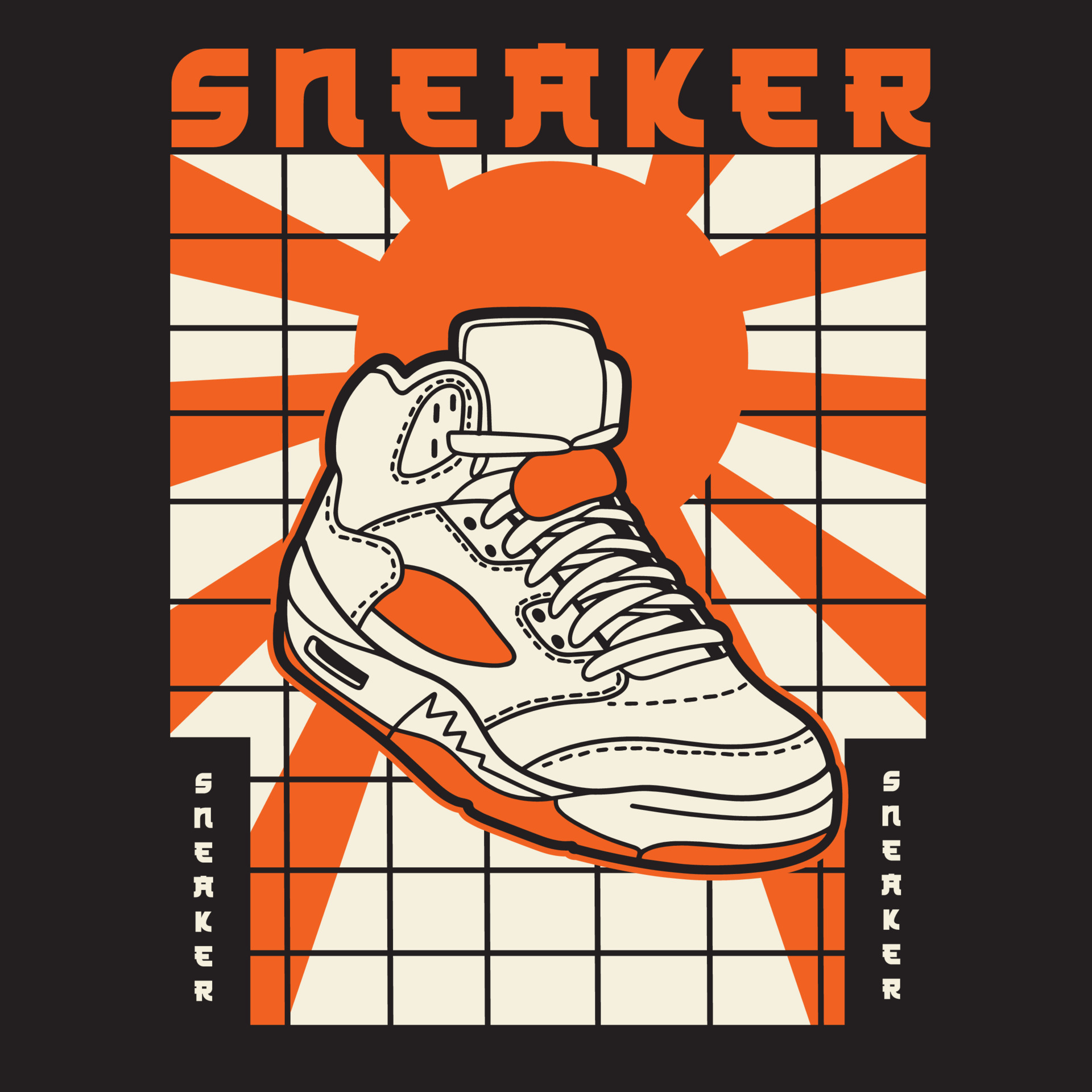 Sneaker shoes . Concept. Flat design. Vector illustration. Sneakers in ...