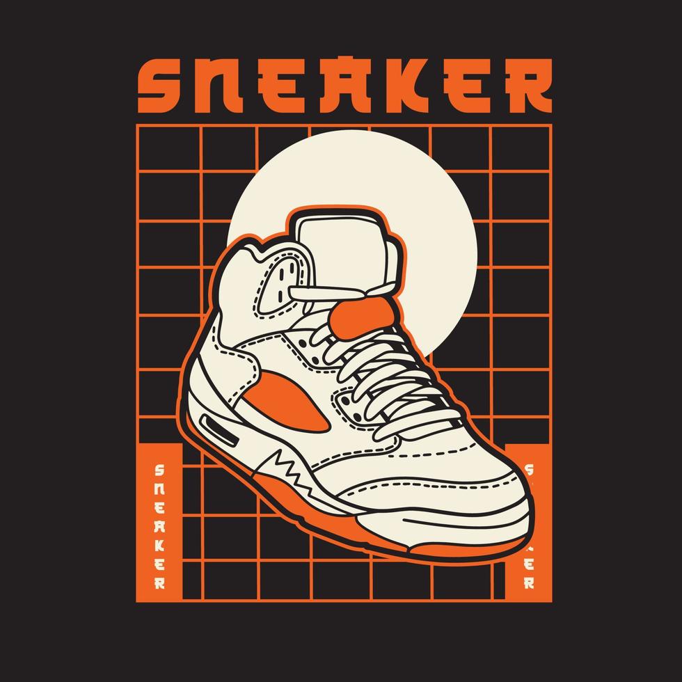 Sneaker shoes . Concept. Flat design. Vector illustration. Sneakers in ...