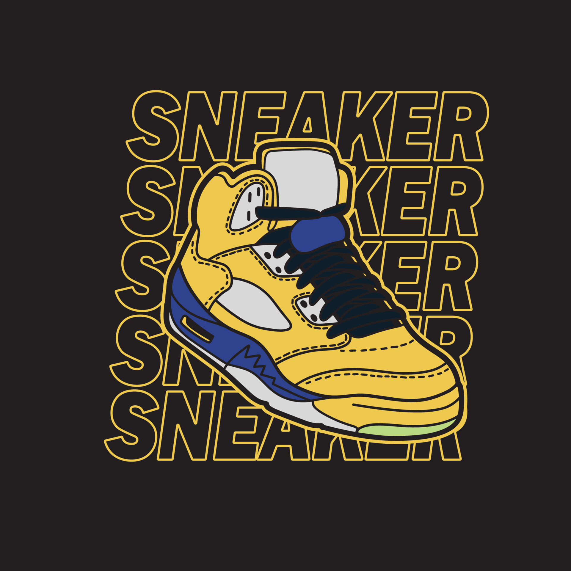 Sneaker shoes . Concept. Flat design. Vector illustration. Sneakers in ...