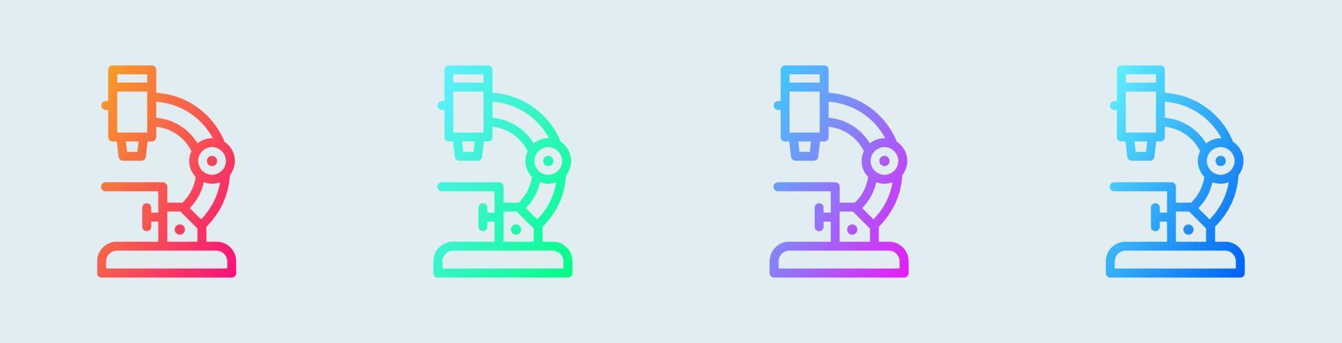 Microscope line icon in gradient colors. Laboratory signs vector illustration.