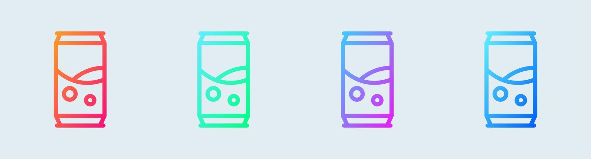 Soda line icon in gradient colors. Soft drink signs vector illustration.