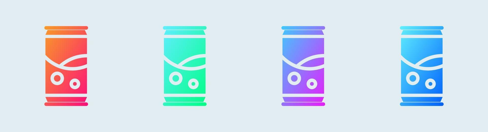 Soda solid icon in gradient colors. Soft drink signs vector illustration.
