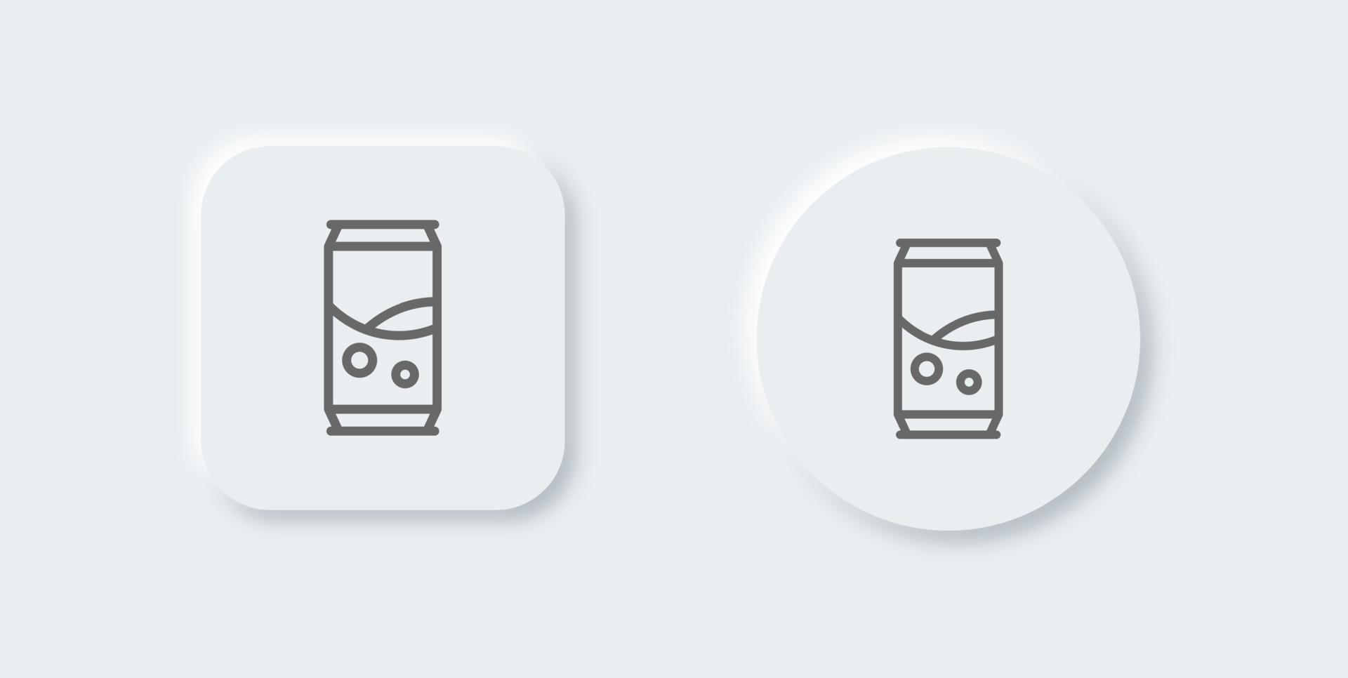 Soda line icon in neomorphic design style. Soft drink signs vector illustration.