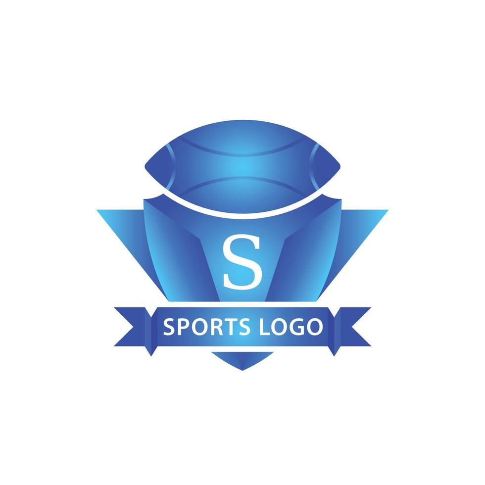 Sports Logo Vector Illustration Template Blue Colour.