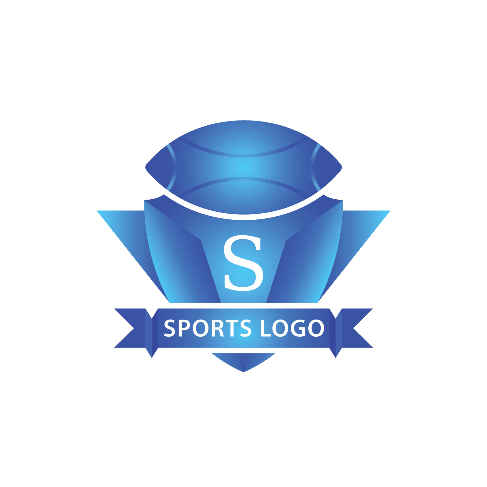 Sports Logo Vector Illustration Template Blue Colour. 20142812 Vector