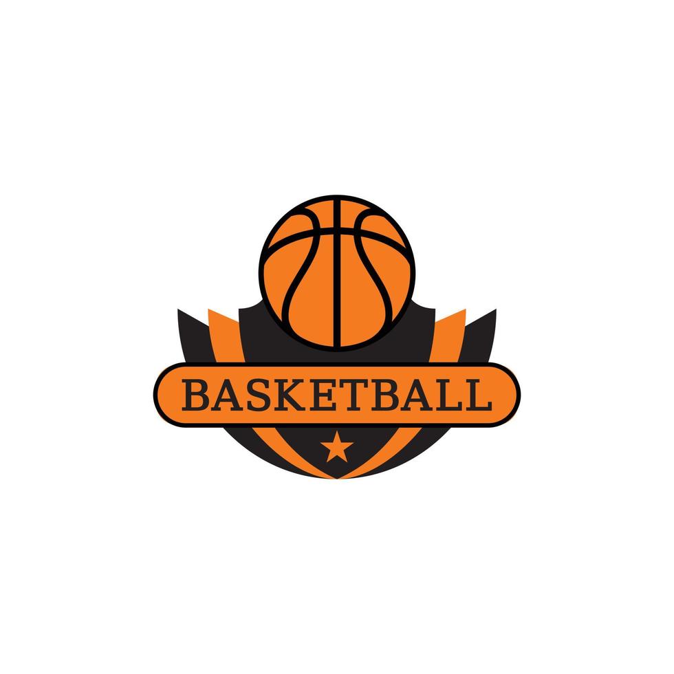 baloncesto logo vector ilustración naranja y negro