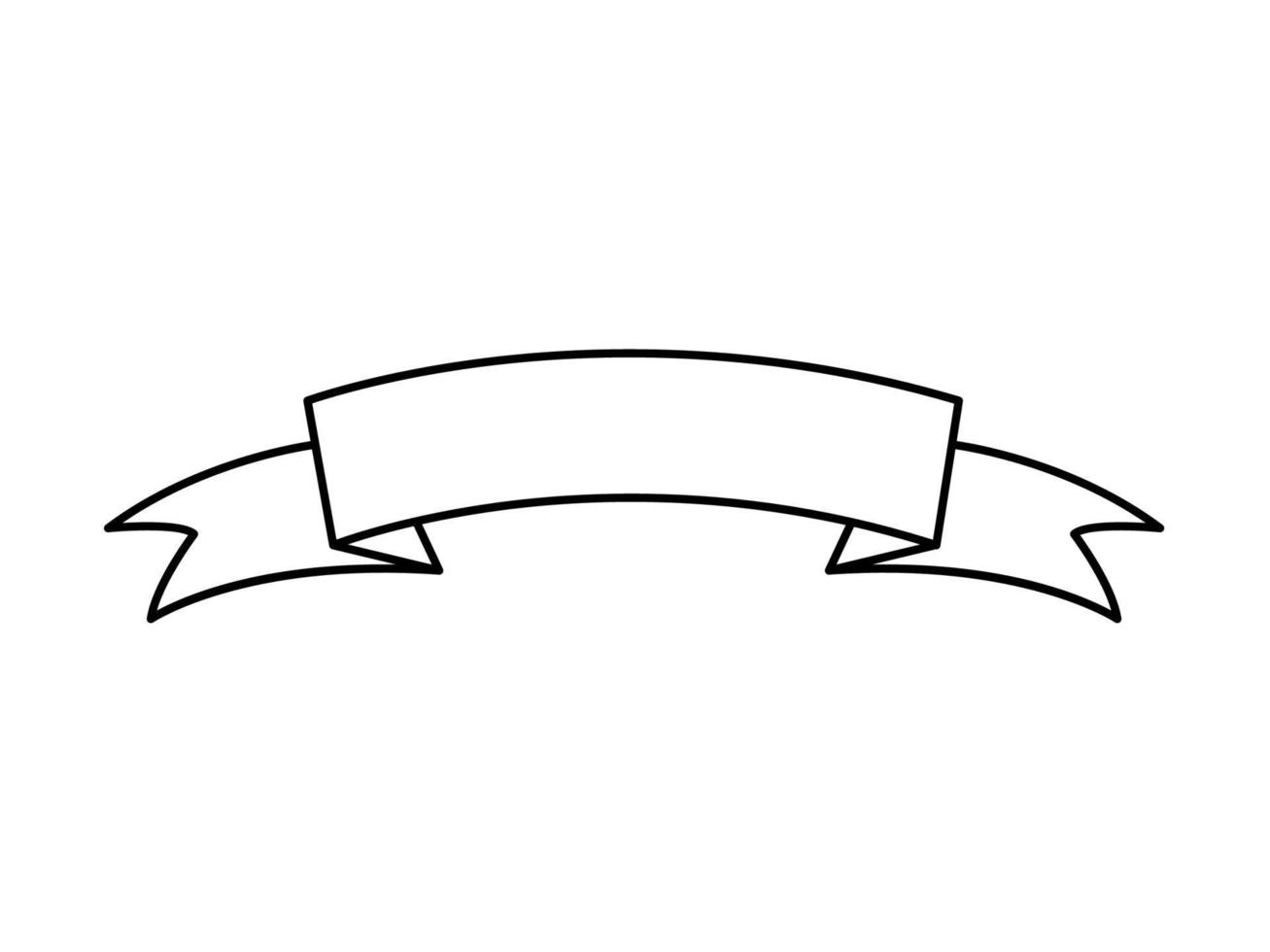 Ribbon icon, arch banner. Vector outline empty banner isolated on white