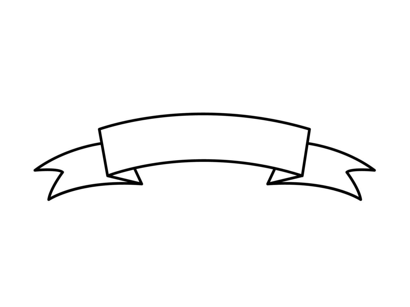 cinta icono, arco bandera. vector contorno vacío bandera aislado en blanco