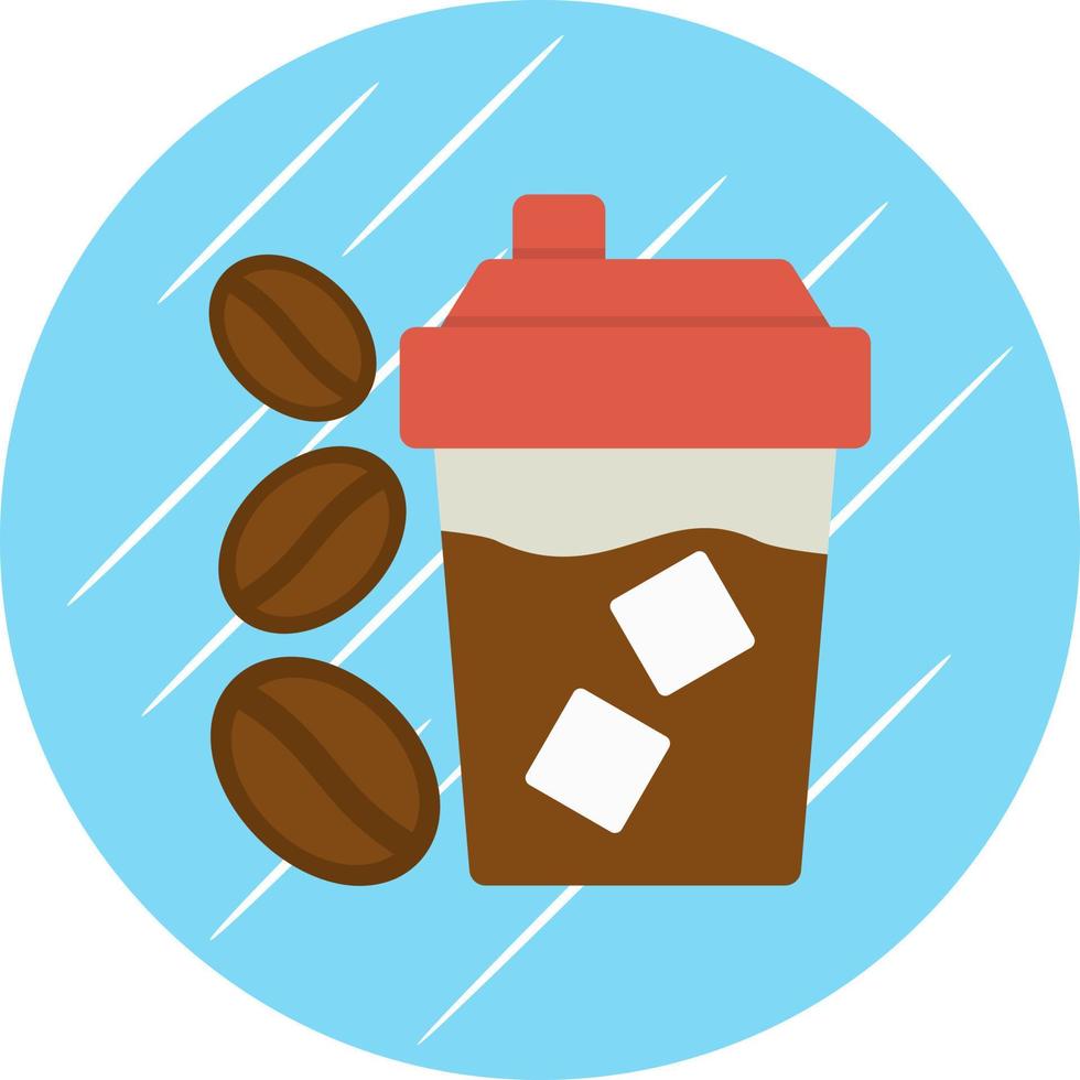 Iced Coffee Vector Icon Design