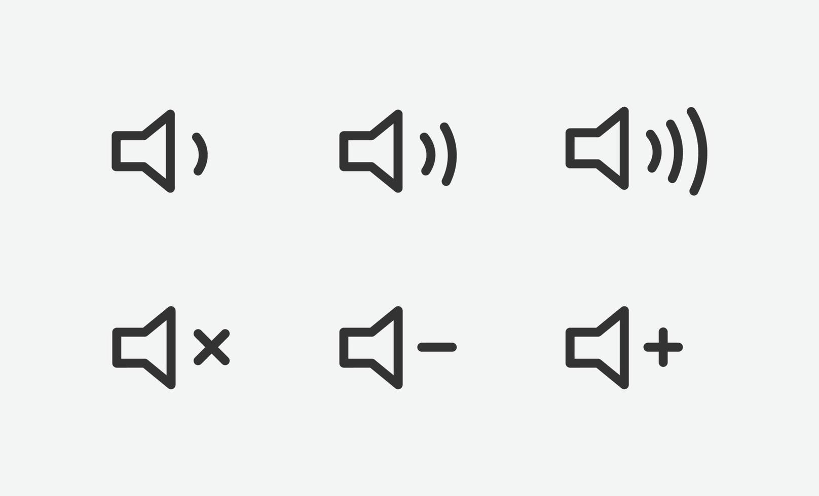 Set of audio icons with different signal levels in flat style. vector