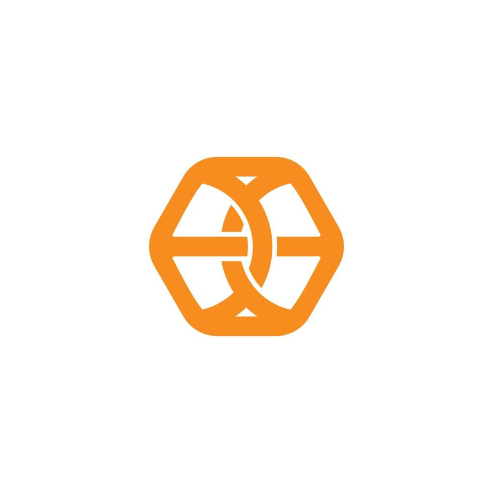 linked overlapping 3d flat linear design symbol logo vector